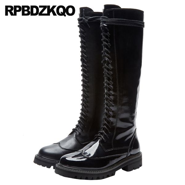 genuine leather patent fall european chunky lace up block winter women long shoes tall casual knee high black side zip boots new
genuine leather patent fall european chunky lace up block winter women long shoes tall casual knee high black side zip boots new