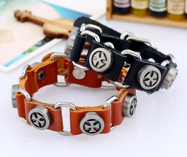 2020 man cross belt buckle alloy locomotive leather bracelet fashion punk bracelet brown black choice size 15mm*24cm, Golden;silver
2020 man cross belt buckle alloy locomotive leather bracelet fashion punk bracelet brown black choice size 15mm*24cm, Golden;silver