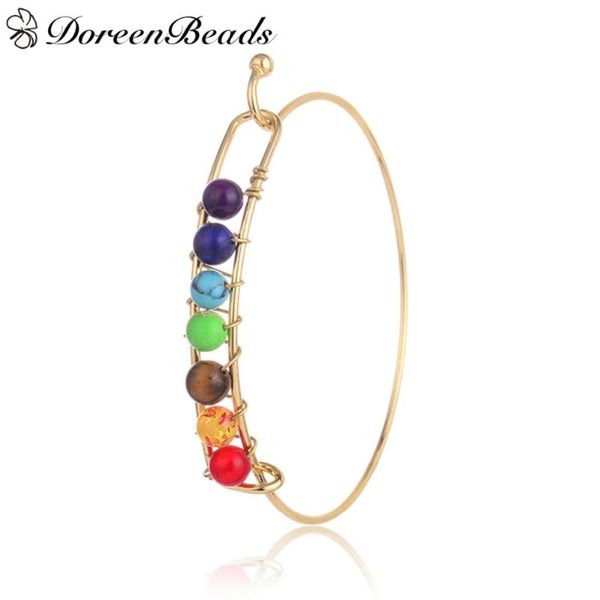 doreenbeads 2020 chic jewelry gem stone bangles women bracelets light gold color multicolor round beads can open 22cm long, Black
doreenbeads 2020 chic jewelry gem stone bangles women bracelets light gold color multicolor round beads can open 22cm long, Black