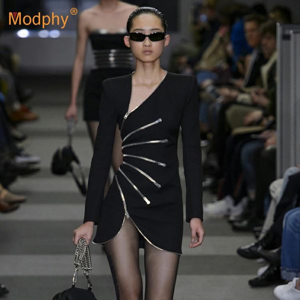 modphy 2020 winter black asymmetric slim long sleeve multiple zippers mini dress celebrity runway party dress, Black;gray
modphy 2020 winter black asymmetric slim long sleeve multiple zippers mini dress celebrity runway party dress, Black;gray