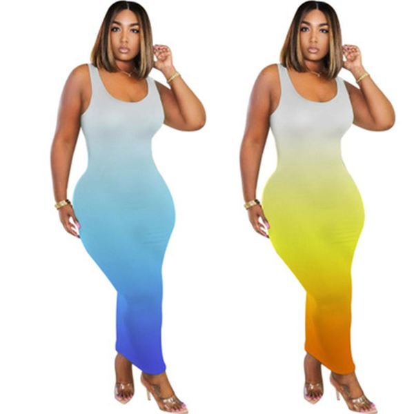 slim waistcoat women long dress fashion summer new gradient round neck dress soft comfortable casual sleeveless female dresses clothing, Black;gray
slim waistcoat women long dress fashion summer new gradient round neck dress soft comfortable casual sleeveless female dresses clothing, Black;gray