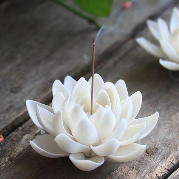 ceramic white lotus incense burner home decor incense stick holder handmade buddhist aromatherapy censer use in office teahouse
ceramic white lotus incense burner home decor incense stick holder handmade buddhist aromatherapy censer use in office teahouse