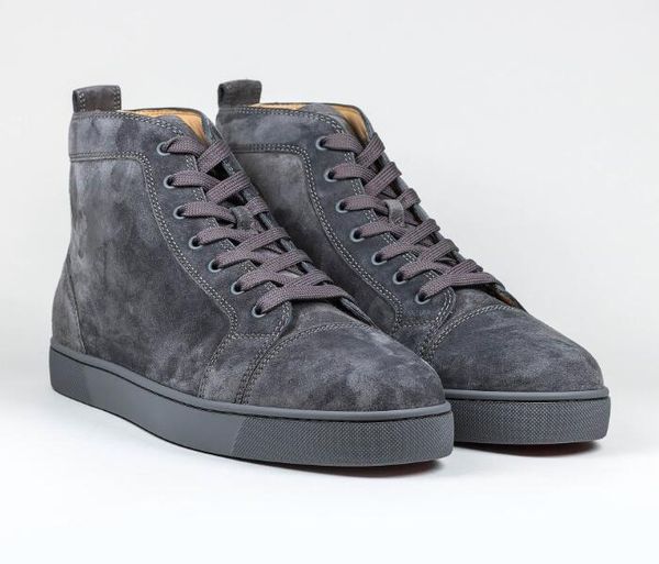 2019 navy grey suede spiked red sole shoes italy fashion men's flat red bottom high sneaker signature spikes laces-up wholesale cheap, Black
2019 navy grey suede spiked red sole shoes italy fashion men's flat red bottom high sneaker signature spikes laces-up wholesale cheap, Black