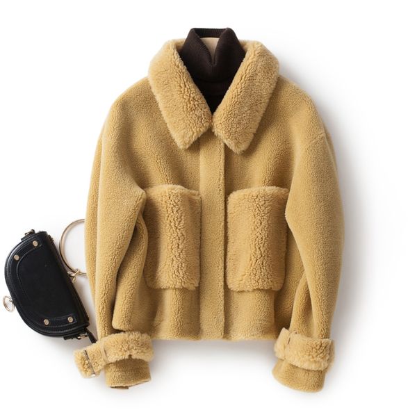 women's fur & faux 2021 women clothing winter outerwear real coats lamb cashmere wool particles 1023, Black
women's fur & faux 2021 women clothing winter outerwear real coats lamb cashmere wool particles 1023, Black