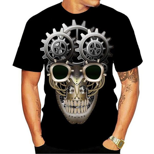 sleeve horror skull compression punisher new short 3d print shirts funny oversized plus size men clothing