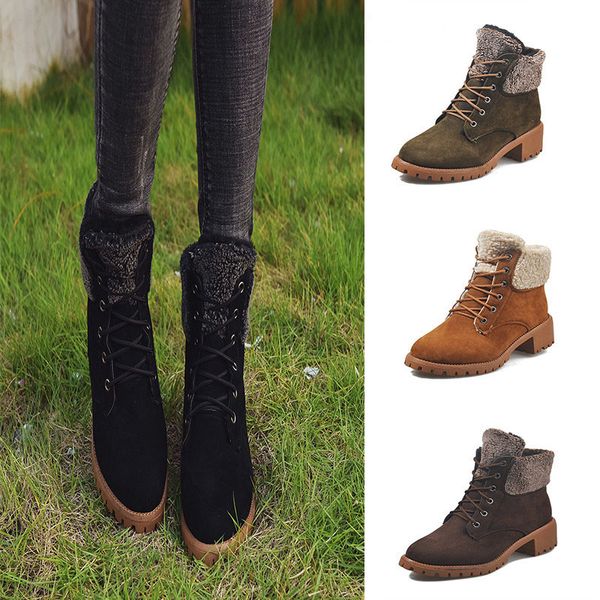 women walking shoes snow ankle boots suede round toe pure color square heels lace-up keep warm snow booties female comfort
women walking shoes snow ankle boots suede round toe pure color square heels lace-up keep warm snow booties female comfort