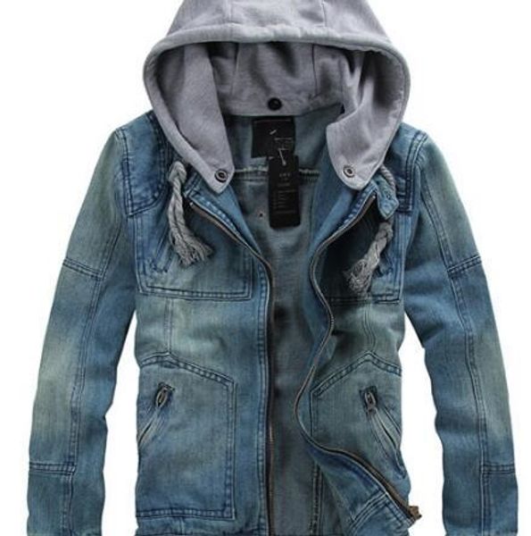 spring autumn new men's clothing fashion casual denim jacket hooded outerwear coats jeans, Black;brown
spring autumn new men's clothing fashion casual denim jacket hooded outerwear coats jeans, Black;brown