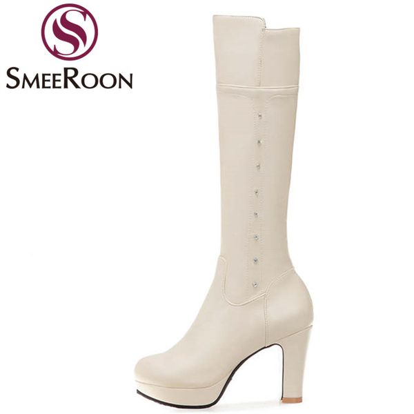 smeeroon plus size 34-43 new knee high boots women platform boots thick high heels rivets solid color winter knight, Black
smeeroon plus size 34-43 new knee high boots women platform boots thick high heels rivets solid color winter knight, Black