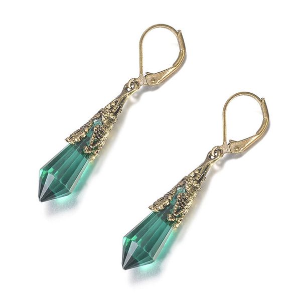 wholesale 10 pairs gold plated hexagon prism section green crystal dangle earrings for women fashion jewelry, Silver
wholesale 10 pairs gold plated hexagon prism section green crystal dangle earrings for women fashion jewelry, Silver