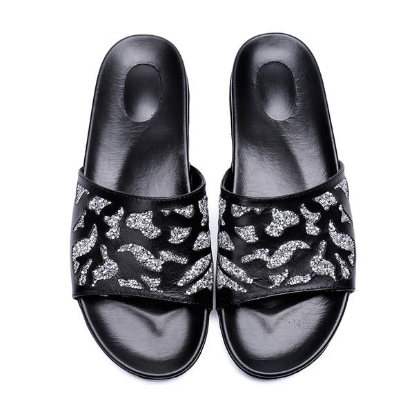 diamond summer white rivet slippers fashion genuine leather open-toed roman thick-soled men's sandals men falt slippers, Black
diamond summer white rivet slippers fashion genuine leather open-toed roman thick-soled men's sandals men falt slippers, Black