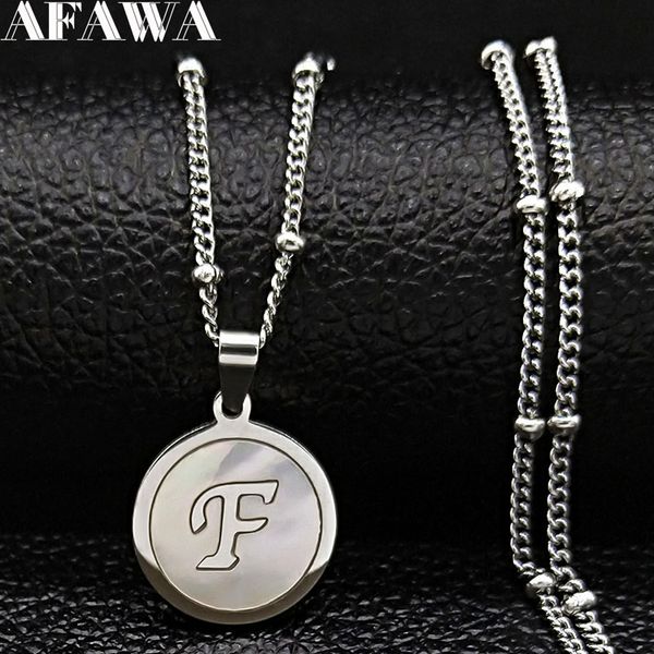 pendant necklaces 2021 fashion f letter stainless steel shell necklace women bead silver color small statement jewelry collares n19271
pendant necklaces 2021 fashion f letter stainless steel shell necklace women bead silver color small statement jewelry collares n19271