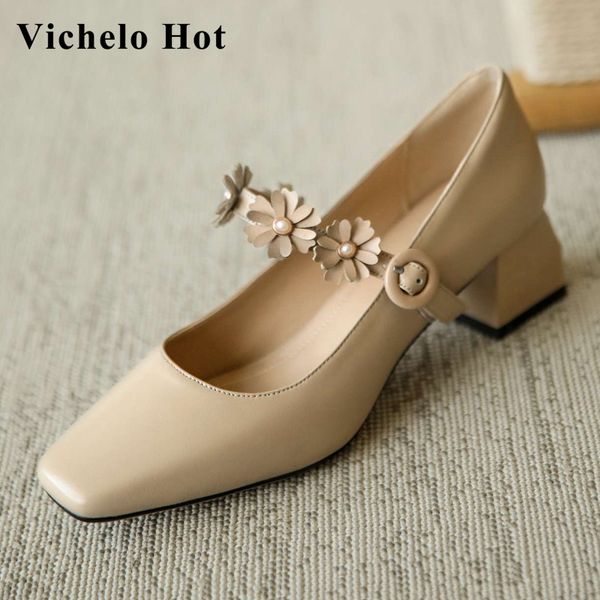 vichelo new handmade shoes women natural leather square toe med heel flower pearl decorations pretty girls dating pumps l05, Black
vichelo new handmade shoes women natural leather square toe med heel flower pearl decorations pretty girls dating pumps l05, Black