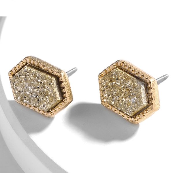 yjx0128 women's cute geometric framed hexagon oval gold blue druzy stud earrings wholesale custom drusy jewelry, Golden;silver
yjx0128 women's cute geometric framed hexagon oval gold blue druzy stud earrings wholesale custom drusy jewelry, Golden;silver