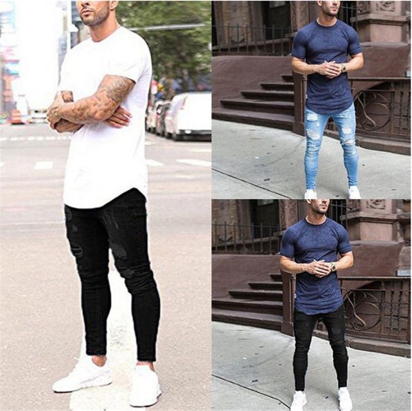 mens designer holes jeans ripped distressed long jean pants fashion pencil pants zipper fly skinny trousers, Blue
mens designer holes jeans ripped distressed long jean pants fashion pencil pants zipper fly skinny trousers, Blue