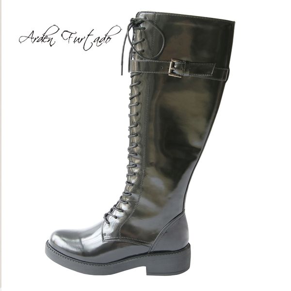 arden furtado 2020 fashion women's shoes winter cross tied elegant ladies boots round toe knee high boots big size 44 45, Black
arden furtado 2020 fashion women's shoes winter cross tied elegant ladies boots round toe knee high boots big size 44 45, Black