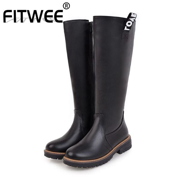 boots fitwee women knee high thicken fur warm winter shoes pu leather casual zipper footwear flats size 34-43, Black
boots fitwee women knee high thicken fur warm winter shoes pu leather casual zipper footwear flats size 34-43, Black