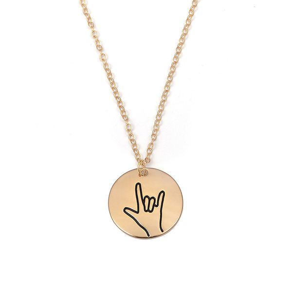 new creative design sign language necklace i love you round pendant friends sisters couple necklace new year gifts, Silver
new creative design sign language necklace i love you round pendant friends sisters couple necklace new year gifts, Silver