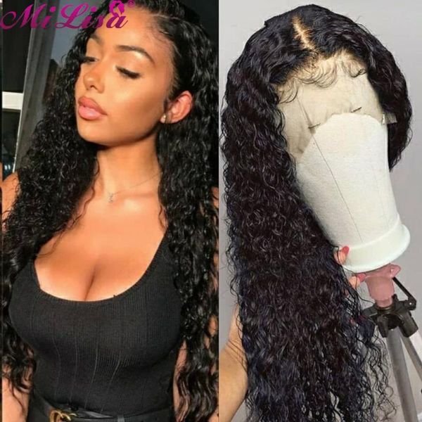 lace wigs mi lisa 360 water wave wig 30 inch 13x4 front human hair brazilian remy for black women 4x4 closure, Black;brown
lace wigs mi lisa 360 water wave wig 30 inch 13x4 front human hair brazilian remy for black women 4x4 closure, Black;brown