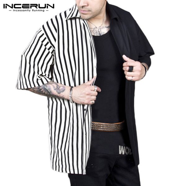 incerun 2020 striped patchwork shirt men short sleeve personality loose button up blouse casual brand shirts men streetwear 5xl, White;black
incerun 2020 striped patchwork shirt men short sleeve personality loose button up blouse casual brand shirts men streetwear 5xl, White;black