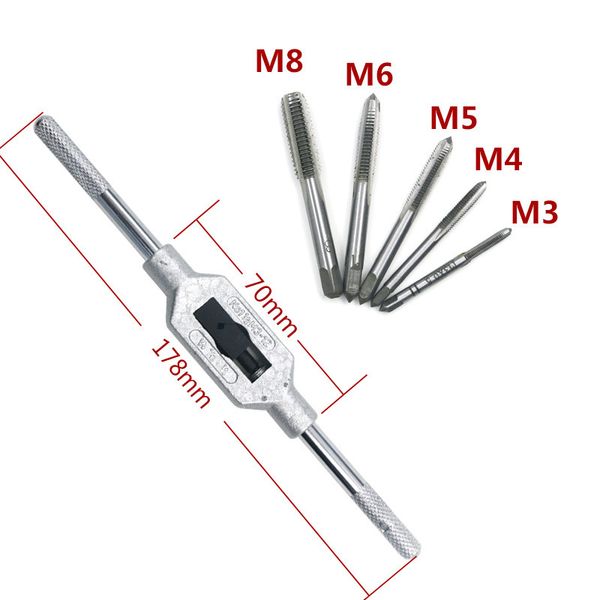 6pcs/set adjustable tap wrench thread handle m3-m8 tap tapping reamer tools for metalworking
6pcs/set adjustable tap wrench thread handle m3-m8 tap tapping reamer tools for metalworking