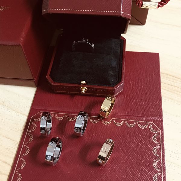 love rings models screw titanium steel ring couple rose gold women's love rings with high-grade original box, Silver
love rings models screw titanium steel ring couple rose gold women's love rings with high-grade original box, Silver
