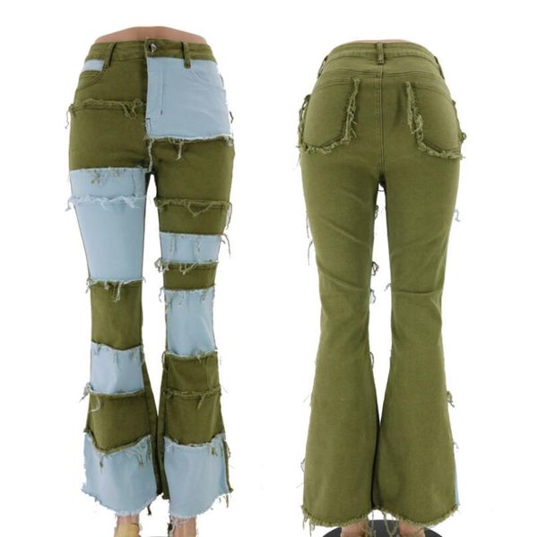 2021 autumn fashion stitching color jeans women special vintage patchwork high waist flare pants denim trousers streetwear w998, Blue
2021 autumn fashion stitching color jeans women special vintage patchwork high waist flare pants denim trousers streetwear w998, Blue