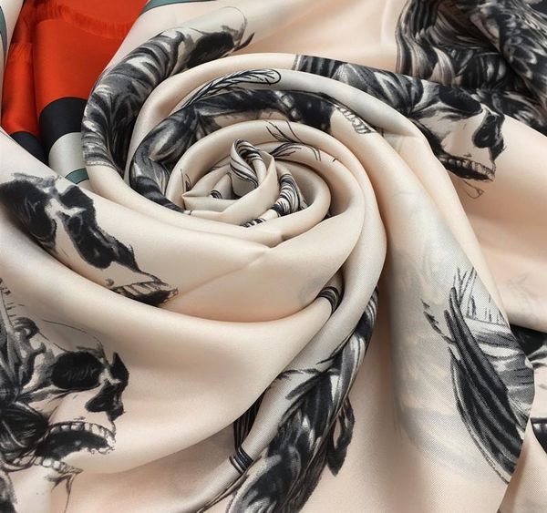 new style good quality size: 130cm - 130cm 100% twill silk material orange print pattern square scarf for women, Blue;gray
new style good quality size: 130cm - 130cm 100% twill silk material orange print pattern square scarf for women, Blue;gray