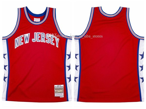 men new jersey americans aba 1967 mitchell & ness red swingman jersey 01, Black;red
