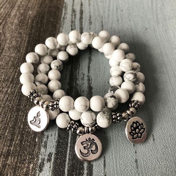 tennis men women mala om bracelets lotus buddha yoga charm wrist howlite beaded boho white jewelry, Golden;silver
tennis men women mala om bracelets lotus buddha yoga charm wrist howlite beaded boho white jewelry, Golden;silver
