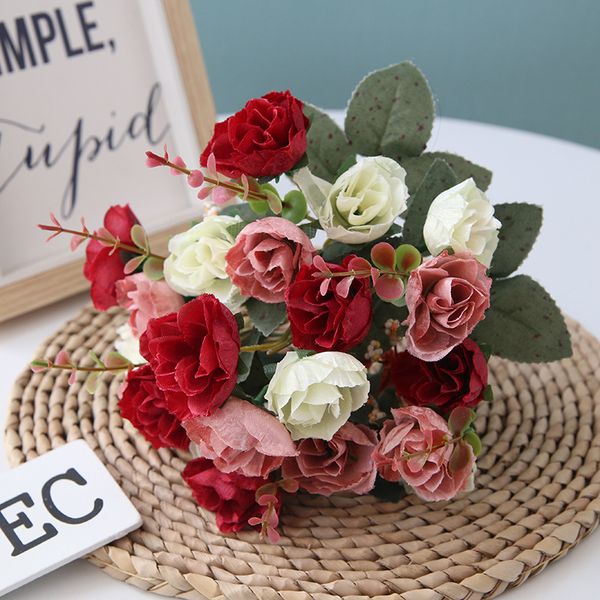 1 bouquet artificial rose flowers 7 forks 21 heads silk fake flower bouquet for diy home garden wedding decoration 30cm
1 bouquet artificial rose flowers 7 forks 21 heads silk fake flower bouquet for diy home garden wedding decoration 30cm