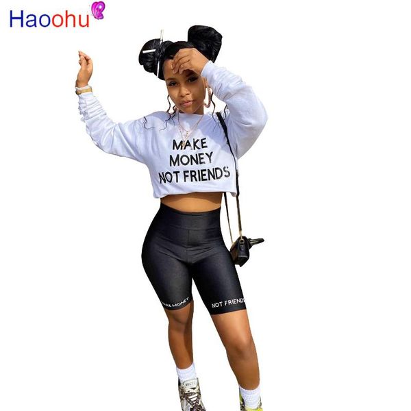 haoohu streetwear women's set make money not friends print t-shirt shorts suit tracksuit matching set outfit two piece, Gray
haoohu streetwear women's set make money not friends print t-shirt shorts suit tracksuit matching set outfit two piece, Gray