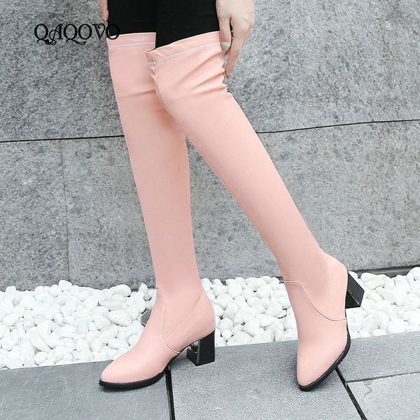 boots stretch soft pu over the knee women square high heels thigh slip on fashion pointed toe shoes ladies, Black
boots stretch soft pu over the knee women square high heels thigh slip on fashion pointed toe shoes ladies, Black