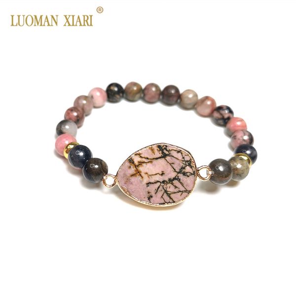 wholesale 100% natural round stone beads bracelet with natural rhodochrosite pendant bracelet jewelry for women friend gift, Golden;silver
wholesale 100% natural round stone beads bracelet with natural rhodochrosite pendant bracelet jewelry for women friend gift, Golden;silver
