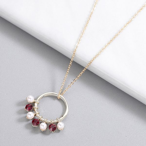 korean fashion round pearl tassel necklace charming women's red crystal zircon pendant elegant ladies wedding jewelry gift, Silver
korean fashion round pearl tassel necklace charming women's red crystal zircon pendant elegant ladies wedding jewelry gift, Silver
