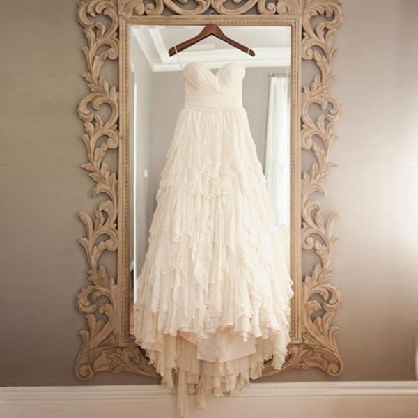 chiffon wedding dresses for the beach a-line sweetheart with ruched skirt boho wedding gowns bodice vestido de fiesta de boda, White
chiffon wedding dresses for the beach a-line sweetheart with ruched skirt boho wedding gowns bodice vestido de fiesta de boda, White