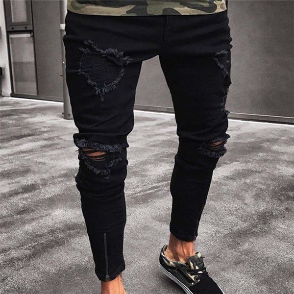 luxury jeans men's denim pure black ripped trousers jeans motorcycle jeans fashion denim knee holes hip-hop men's ragged pants was, Blue
luxury jeans men's denim pure black ripped trousers jeans motorcycle jeans fashion denim knee holes hip-hop men's ragged pants was, Blue