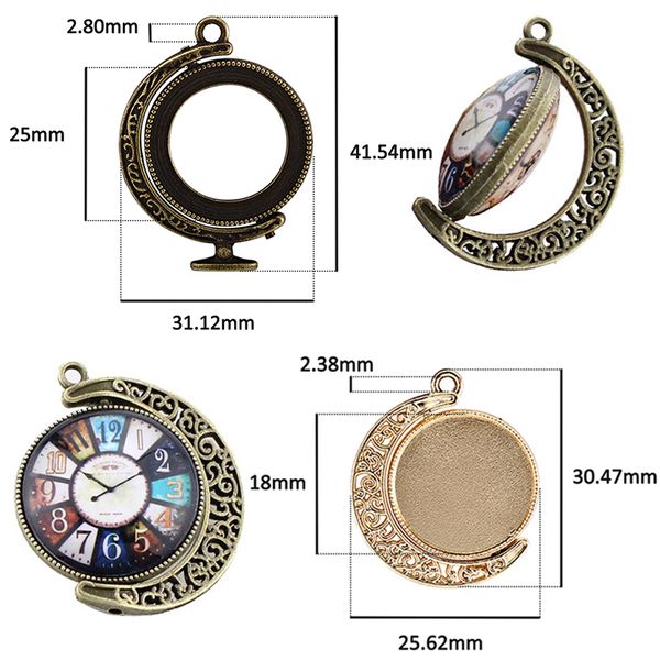 5pcs double sided moon rotating fit 18/25mm cabochon round base setting pendant blank bezel diy necklace jewelry making findings
5pcs double sided moon rotating fit 18/25mm cabochon round base setting pendant blank bezel diy necklace jewelry making findings