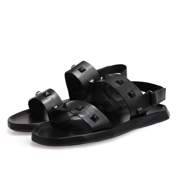 sandals black studded high-end production spike rivets gladiators flat heel fashion summer mens big size euro 38-46
sandals black studded high-end production spike rivets gladiators flat heel fashion summer mens big size euro 38-46