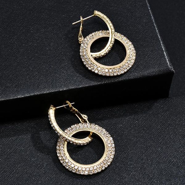hoop earrings fashion simple luxury round earrings women crystal geometric jewelry pendientes accessories gifts for women, Golden;silver
hoop earrings fashion simple luxury round earrings women crystal geometric jewelry pendientes accessories gifts for women, Golden;silver