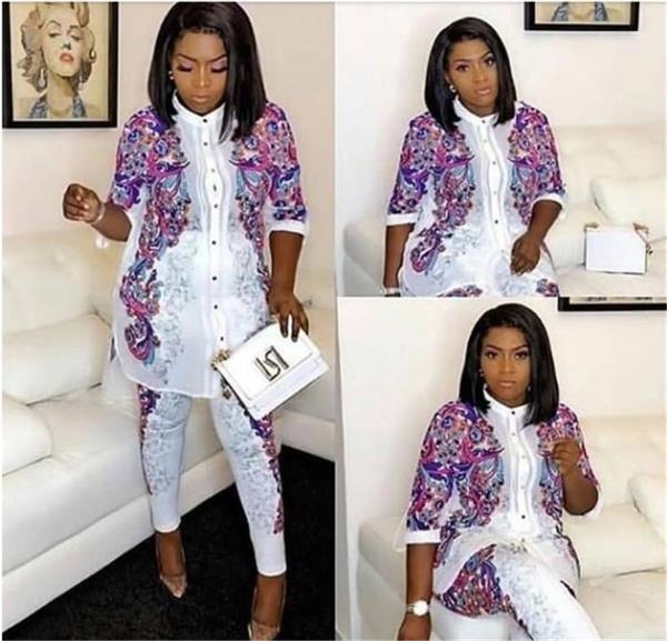 casual 2pcs set loose single breasted womens clothing designer fashion floral print womens two piece pants crew neck, White
casual 2pcs set loose single breasted womens clothing designer fashion floral print womens two piece pants crew neck, White