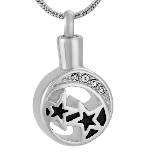 cremation ashes pendant round shape 316l stainless steel memorial urn jewelry&necklace crytsal moon and star keepsake, Silver
cremation ashes pendant round shape 316l stainless steel memorial urn jewelry&necklace crytsal moon and star keepsake, Silver