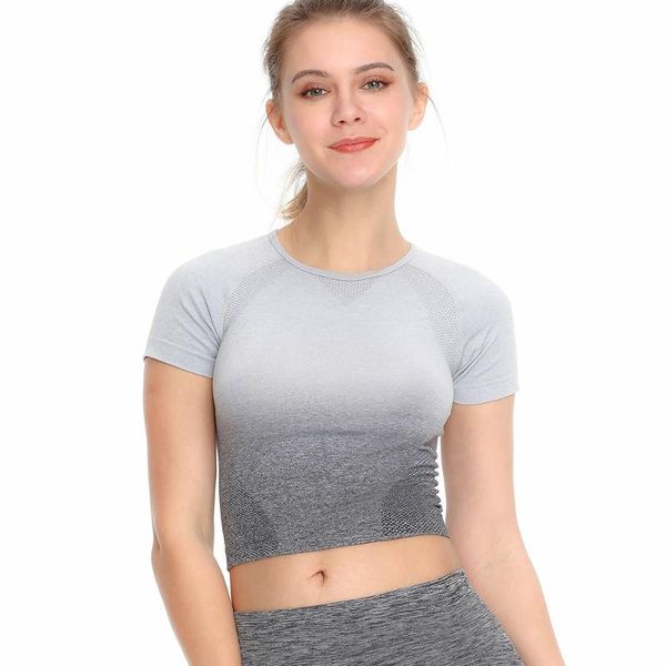 yoga outfits women short sleeve t shirts for fitness quick dry stretch running gym training workout femme sports tight crop ladies, White;red
yoga outfits women short sleeve t shirts for fitness quick dry stretch running gym training workout femme sports tight crop ladies, White;red