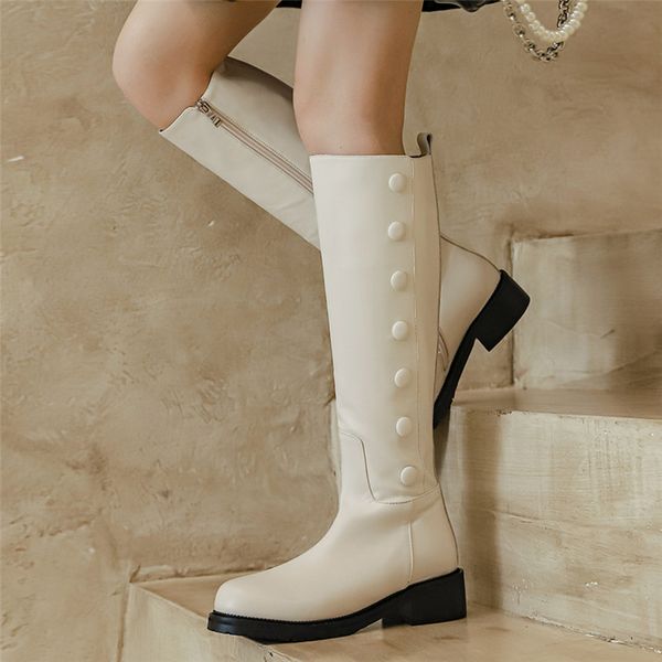 2020 new genuine leather button long boots round toe cowhide thick bottom women shoes riding equestrian knee-high botas feminina, Black
2020 new genuine leather button long boots round toe cowhide thick bottom women shoes riding equestrian knee-high botas feminina, Black