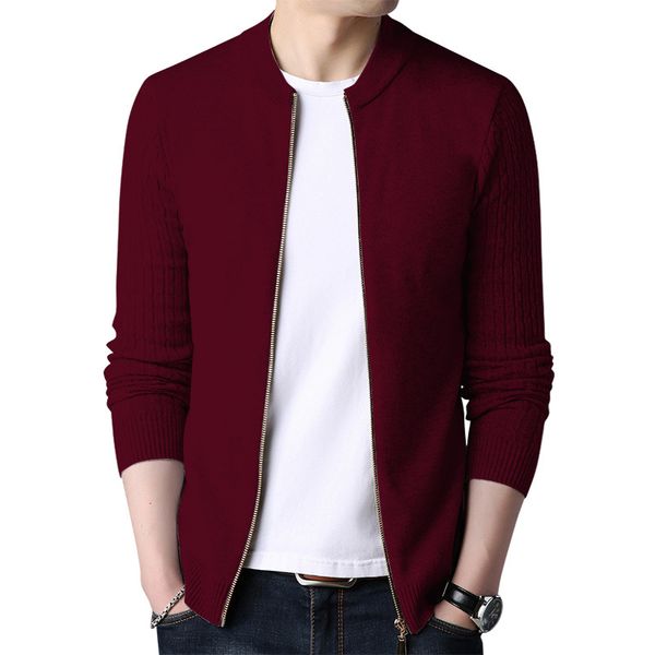 men's sweaters full zipper casual wool sweater spring cardigan solid long sleeve knitted coat tide slim male autumn clothing, White;black
men's sweaters full zipper casual wool sweater spring cardigan solid long sleeve knitted coat tide slim male autumn clothing, White;black