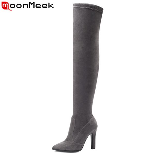 moonmeek 2020 over the knee boots pointed toe super high heels prom thigh high boots flock ladies elegant prom shoes size 33-43, Black
moonmeek 2020 over the knee boots pointed toe super high heels prom thigh high boots flock ladies elegant prom shoes size 33-43, Black