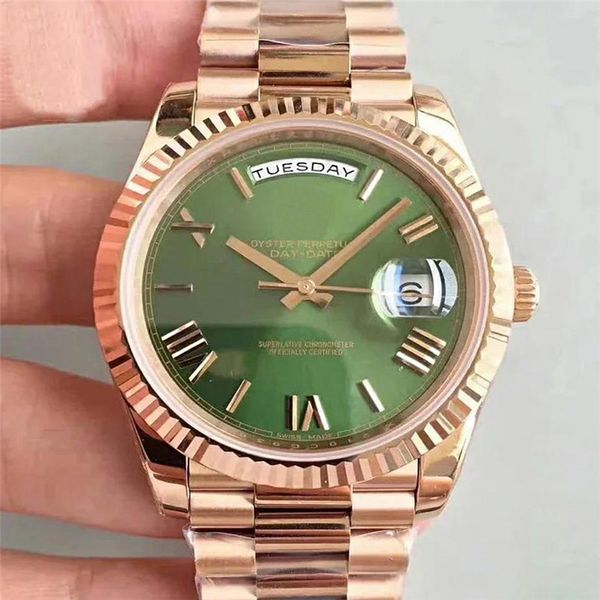 new arrival shipping mens watch green face rose gold stainless steel strap watch daydate automatic movement mens watches, Slivery;brown
new arrival shipping mens watch green face rose gold stainless steel strap watch daydate automatic movement mens watches, Slivery;brown