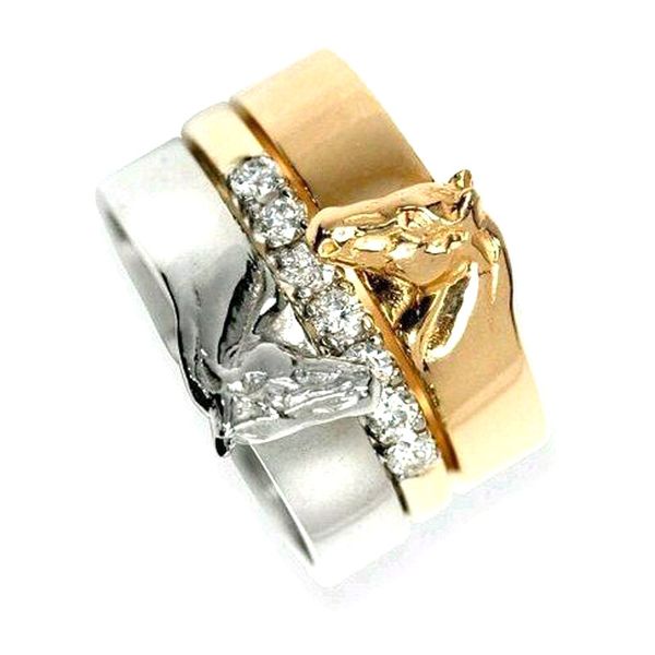 hzew horseshoe ring 3 in one sweetheart lovers horse rings gift wedding ring, Silver
hzew horseshoe ring 3 in one sweetheart lovers horse rings gift wedding ring, Silver