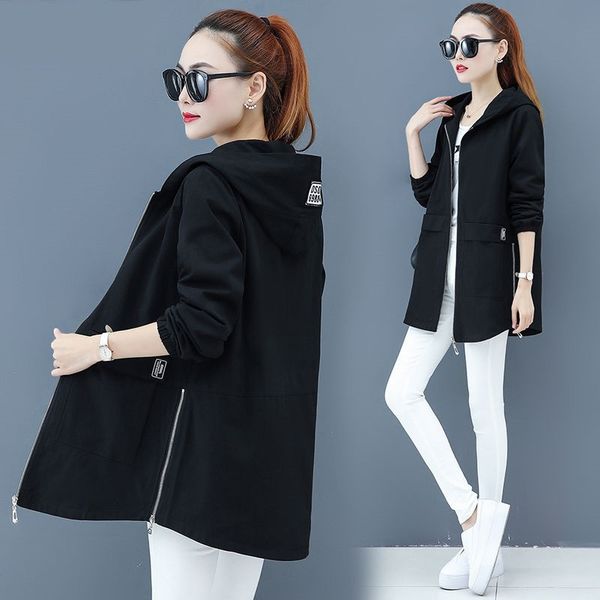 women's jackets 2021 autumn windbreaker famale causal hooded basic jacket zipper long coat loose outerwear plus size 5xl p674, Black;brown
women's jackets 2021 autumn windbreaker famale causal hooded basic jacket zipper long coat loose outerwear plus size 5xl p674, Black;brown