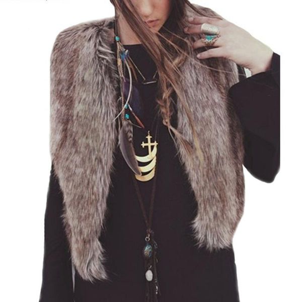 women's fur & faux western design women vest sleeveless coat outerwear long hair jacket waistcoat wool vetement femme y1011, Black
women's fur & faux western design women vest sleeveless coat outerwear long hair jacket waistcoat wool vetement femme y1011, Black