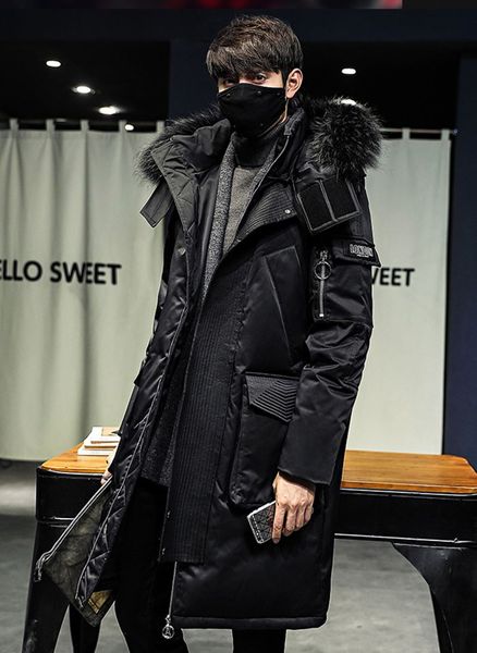 Hot-selling 2020 winter new mens designer down jacket Europe America mid-length over knee large fur collar hooded thick warm casual jacket, Black
Hot-selling 2020 winter new mens designer down jacket Europe America mid-length over knee large fur collar hooded thick warm casual jacket, Black